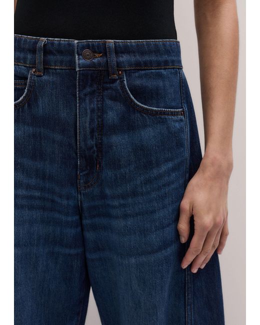 ME+EM Blue Exaggerated Tapered Jean Authentic Dark Wash
