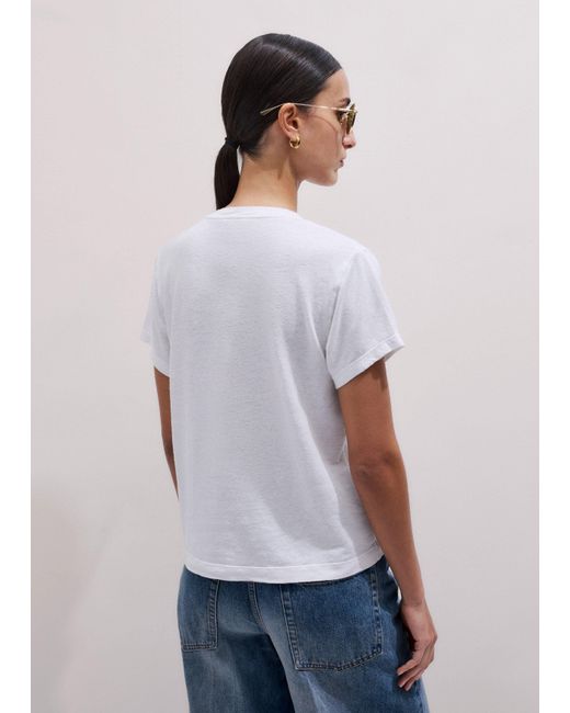 ME+EM White Soft Washed V-Neck Tee