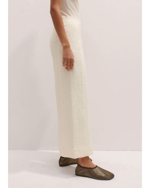 ME+EM Natural Textured Ponte Crop Wide-Leg Trouser