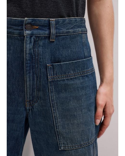 ME+EM Blue Patch Pocket Baggy Jean