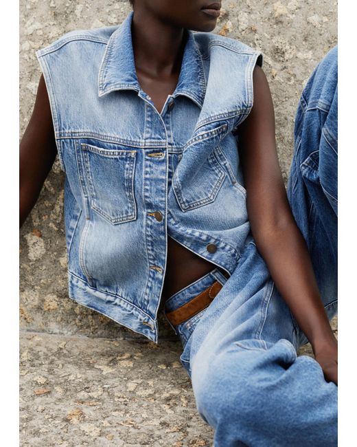 ME+EM Blue Authentic Denim Vest