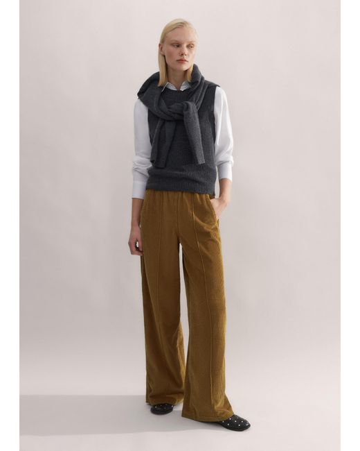 ME+EM Multicolor Washed Cord Straight-Leg Lounge Pant Tapenade