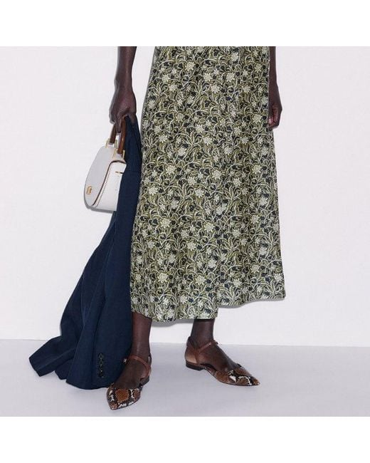 ME+EM White Silk Cotton Overgrown Floral Print Maxi Skirt-Multi