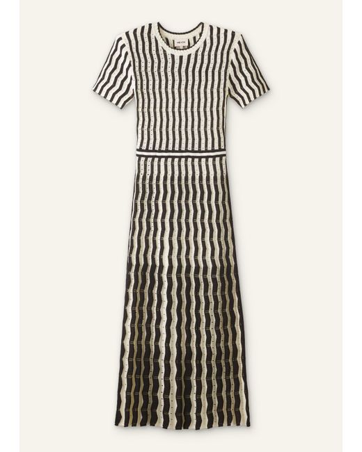 ME+EM White Textured Pointelle Knit Maxi Dress + Slip Cream