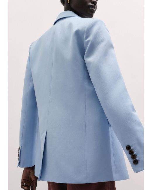 ME+EM Blue Sharp Shoulder Jacket