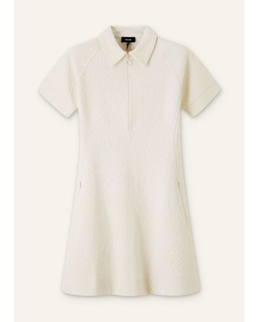 ME+EM Natural Floral Jacquard Fit And Flare Short Dress