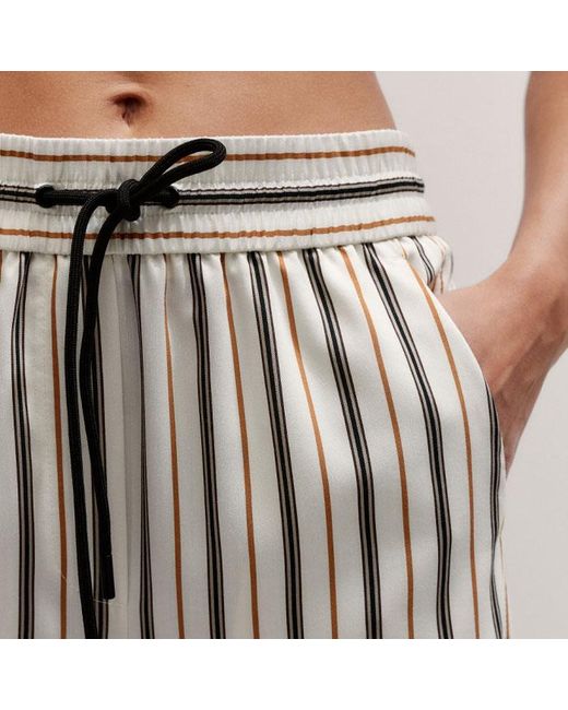 ME+EM Multicolor Fluid Wide-Leg Track Pant/Tobacco