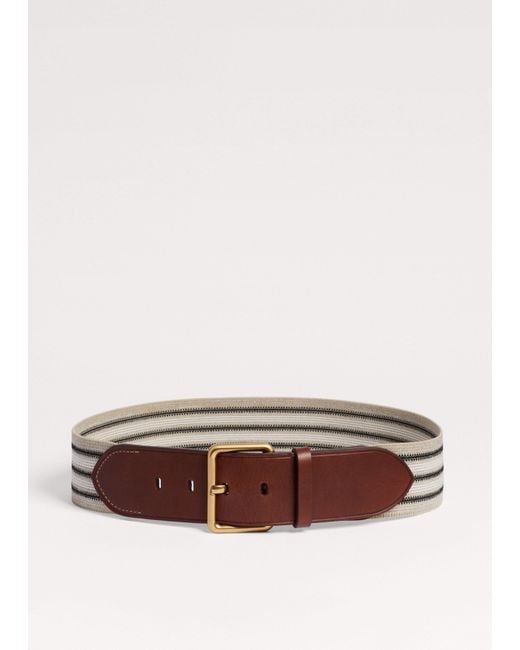 ME+EM Multicolor Wide Elastic Webbing Belt Cream--Tan