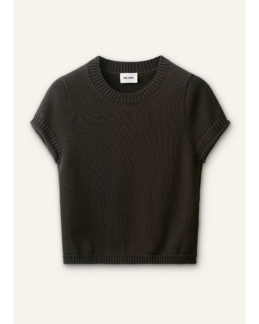 ME+EM Multicolor Shrunken Straight Knit Baby Tee