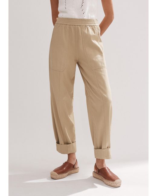 ME+EM Natural Pull-on Casual Trouser