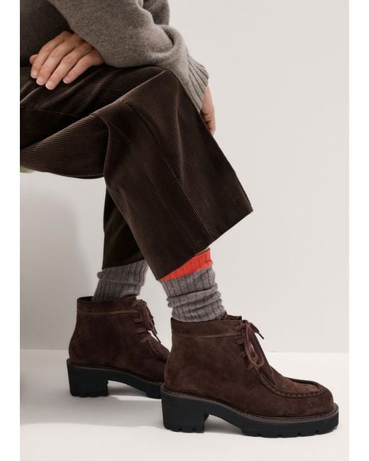 ME+EM Brown Chunky Lace Up Ankle Boot