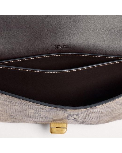 ME+EM Blue Snake Embossed Envelope Clutch-Off