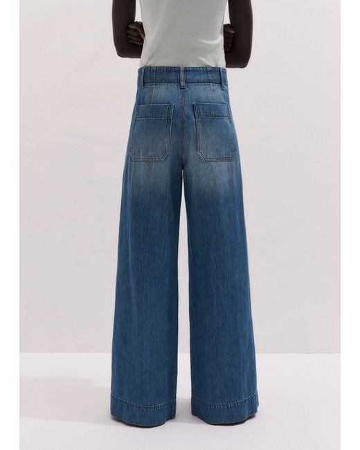ME+EM Blue High Waist Wide-Leg Jean