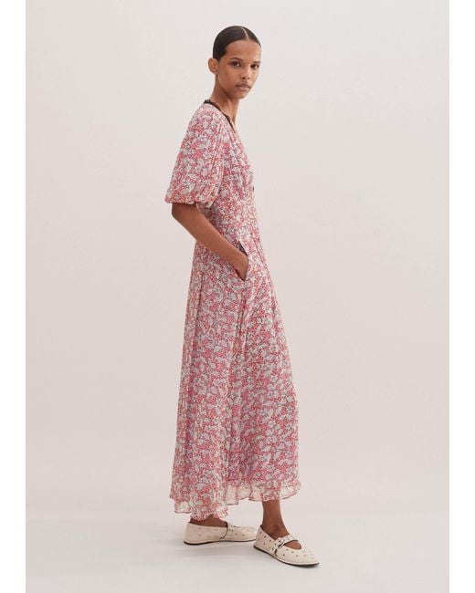 evening primrose print lace maxi dress ME+EM Evening Primrose Print Lace Maxi Dress in Pink