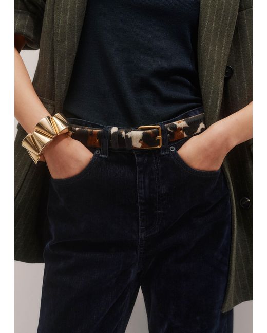 ME+EM Multicolor Velvet Denim Leg Elongator Jean