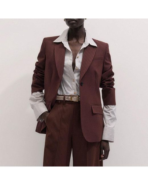 ME+EM Multicolor Pinstripe Wide Leg Trouser