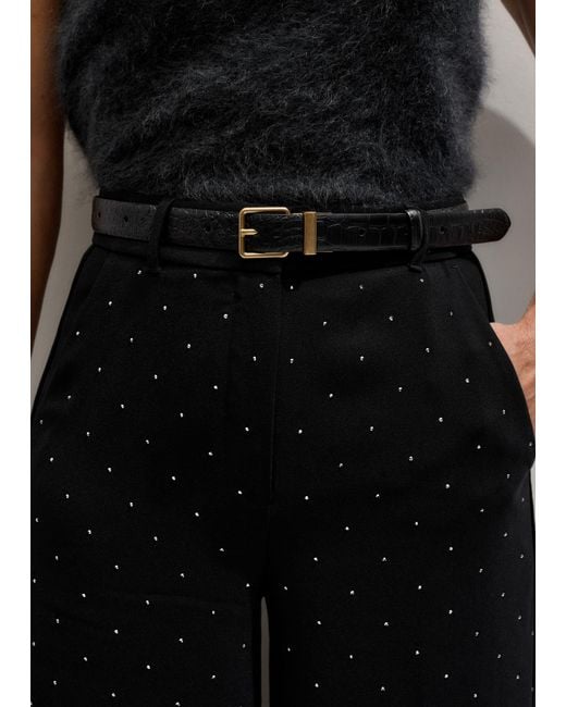 ME+EM Black Croc Print 5 Way Belt Bag