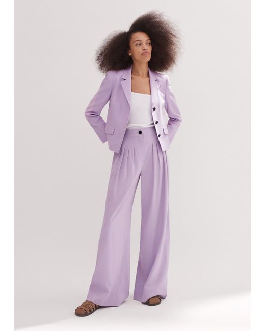 ME+EM Purple Textured Tapered Trouser Suit