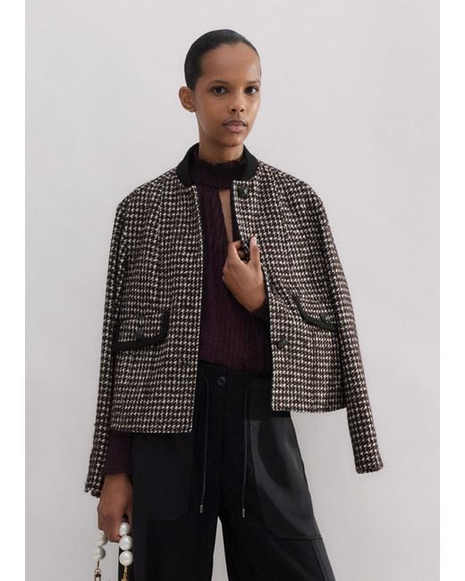ME+EM Multicolor Swing Houndstooth Jacket