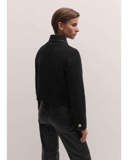 ME+EM Black Straight Cropped Bound Jacket