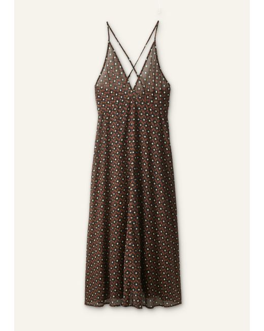 ME+EM Multicolor Cotton Voile Zig-Zag Spot Maxi Slip Dress-Multi