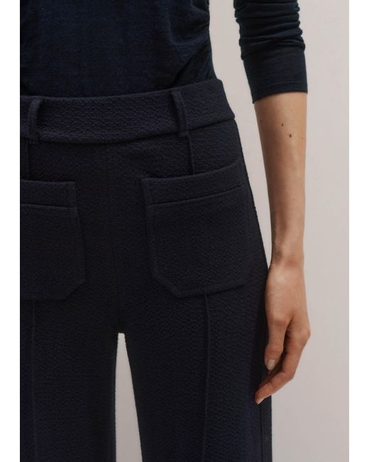 ME+EM Black Textured Patch Pocket Subtle Flare Trouser