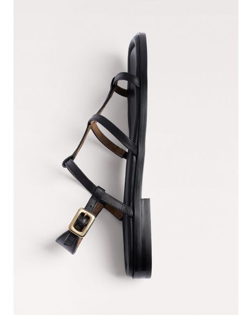 ME+EM Black Caged Flat Sandal