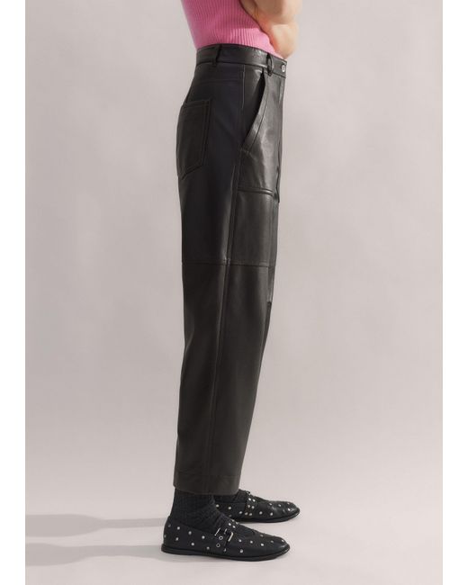 ME+EM Black Engineered-Leg Trouser