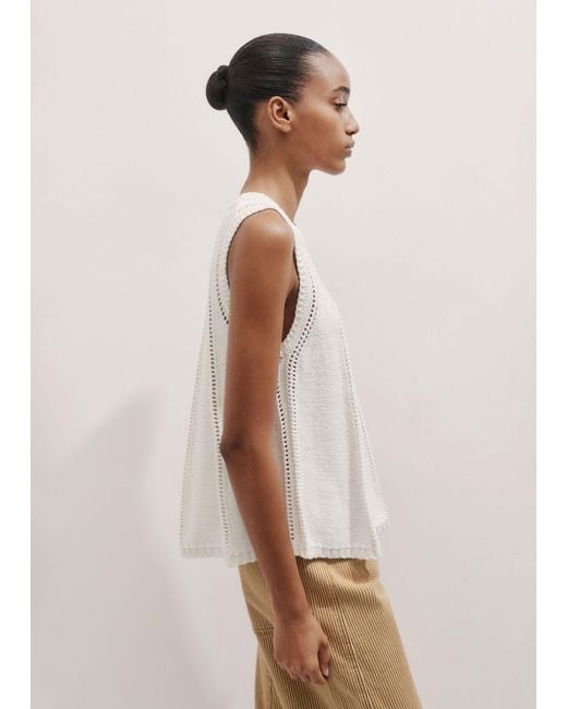 ME+EM White Chunky Cotton Swing Knit Vest
