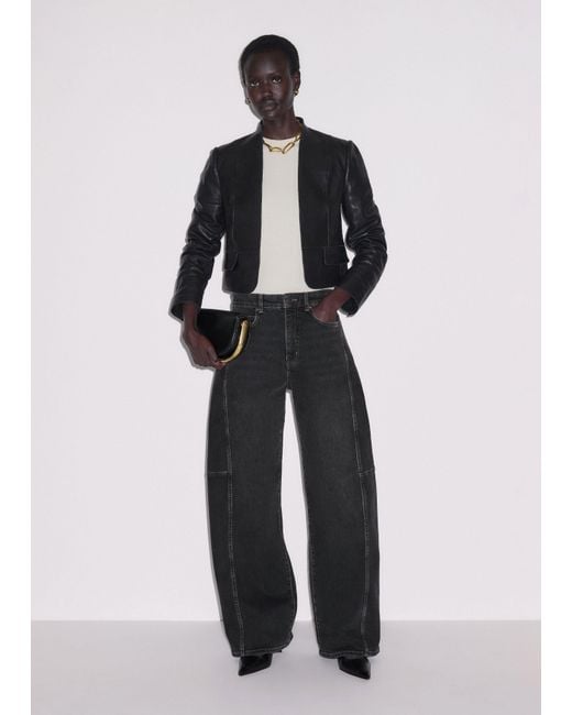 ME+EM Black Exaggerated Tapered Jean