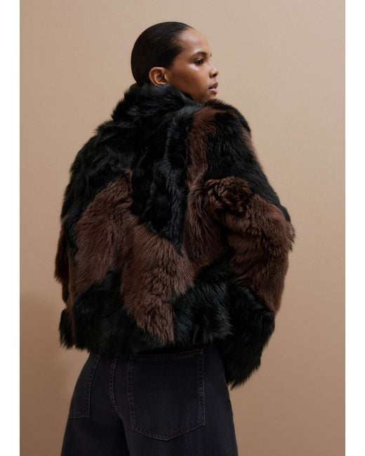 ME+EM Black Statement Patchwork Coat