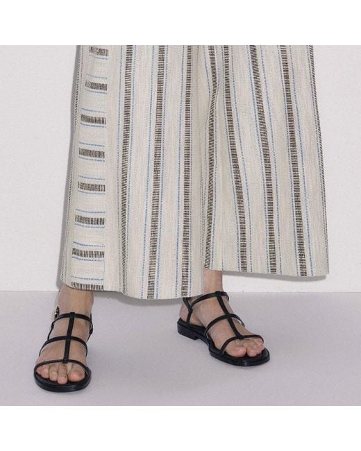ME+EM Brown Textured Stripe Tee