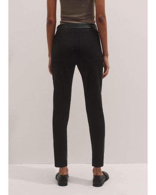 ME+EM Black High Stretch Leather Mix Legging