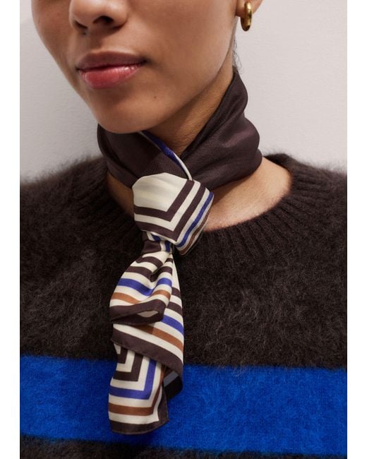 ME+EM Natural Multi Border Scarf