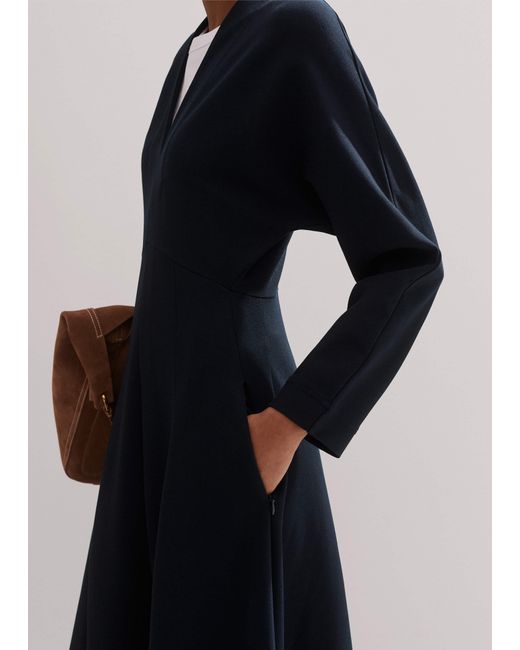 ME+EM Travel Tailoring Fit And Flare Midi Dress in Blue | Lyst