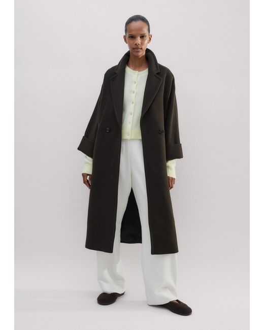 ME+EM White Short Luxe Wool-Blend Everyday Sweater Coat