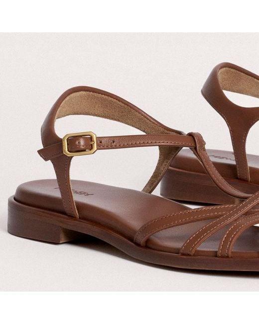 ME+EM Brown Caged T-Bar Sandal