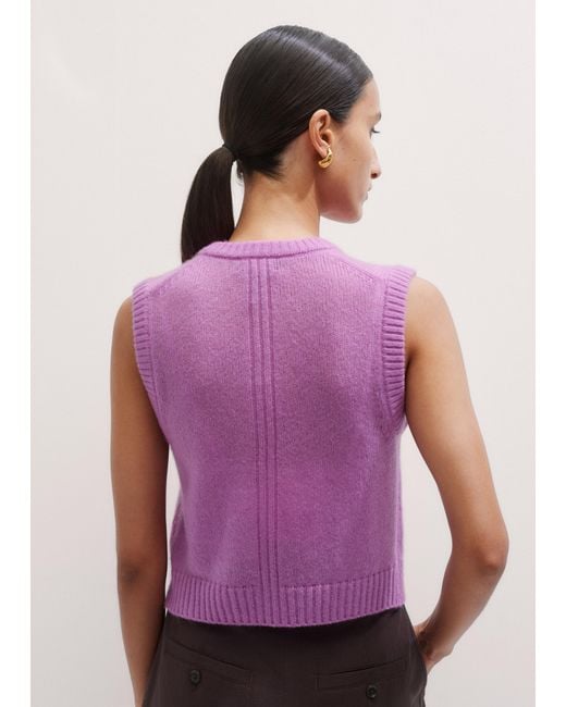 ME+EM Purple Lofty Button-Front Vest