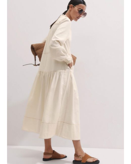 ME+EM Natural Washed Denim Midi Dress