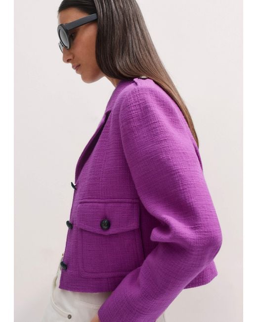 ME+EM Purple Textured Short Jacket