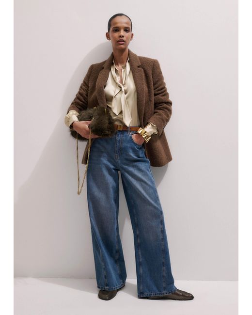 ME+EM Brown Luxe Relaxed Blazer