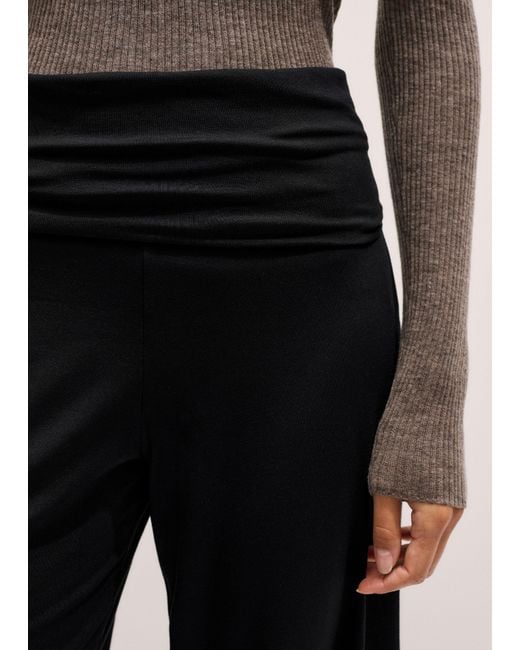 ME+EM Black Crop Palazzo Pant