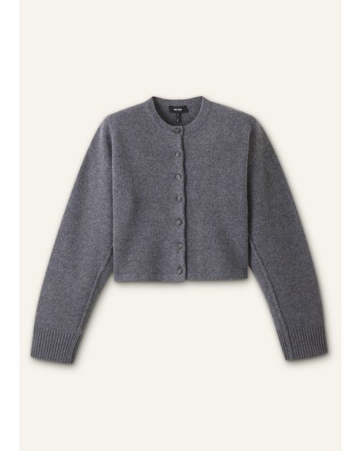 ME+EM Blue Dramatic Sleeve Knit Jacket Mid Melange