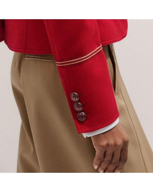 ME+EM Red Italian Wool Twill Military Jacket