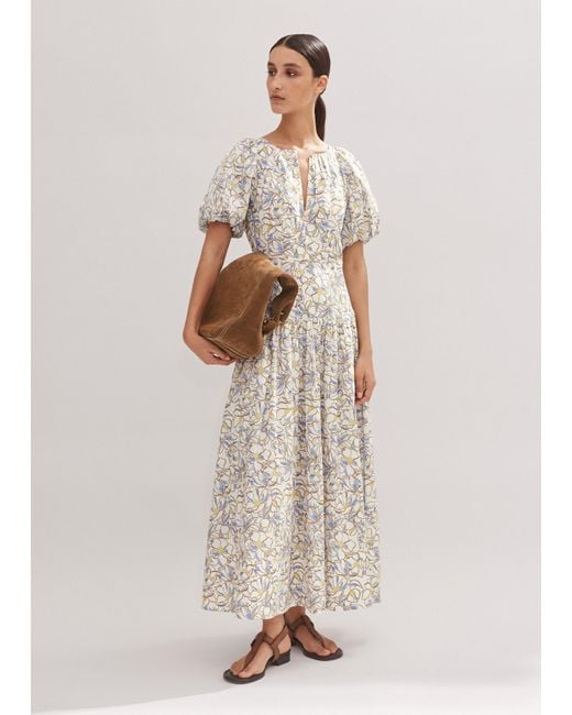 ME+EM Natural Cotton Voile Floral Print Maxi Dress