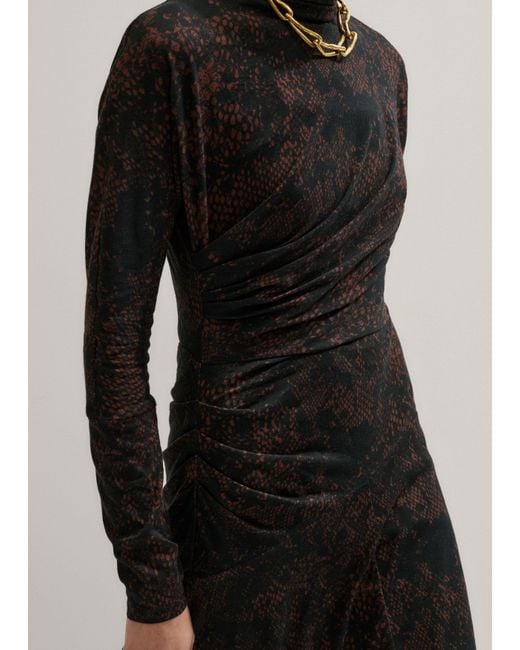 ME+EM Black Moonlight Snake Print Maxi Dress + Slip