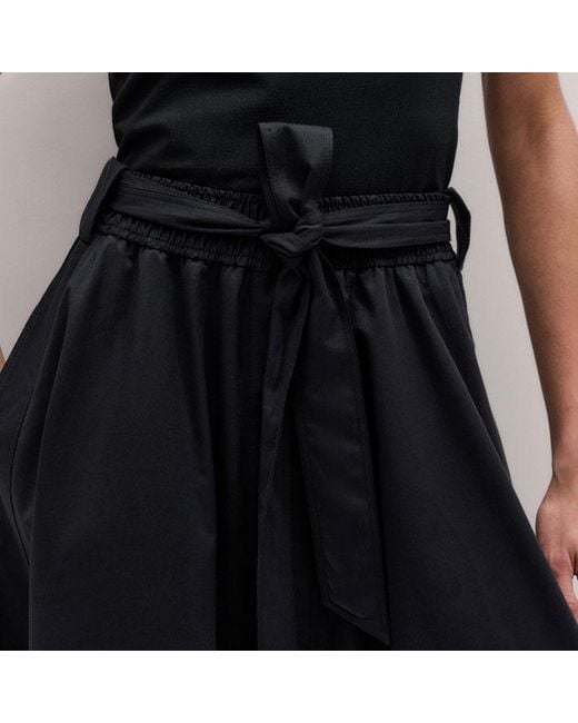 ME+EM Black Cotton A Line Maxi Skirt + Belt
