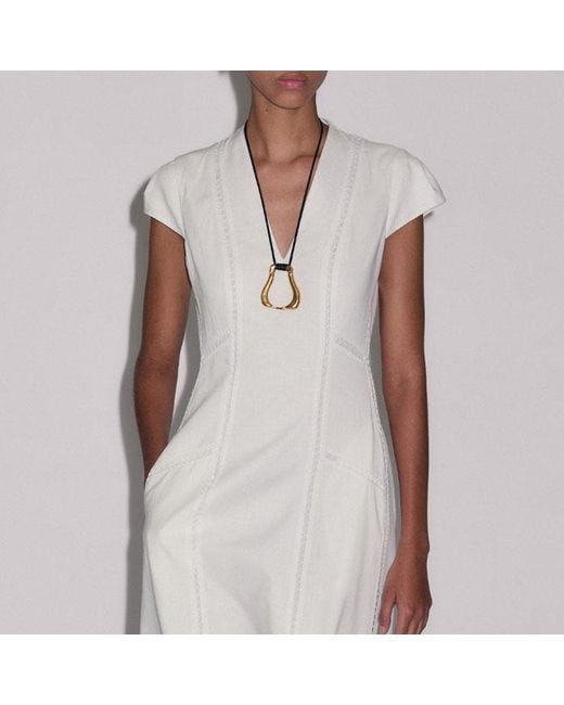 ME+EM White Crease-Less Embroidery Stitch Detail Maxi Dress