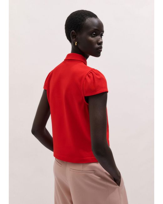 ME+EM Red Cap Sleeve Polo Shirt