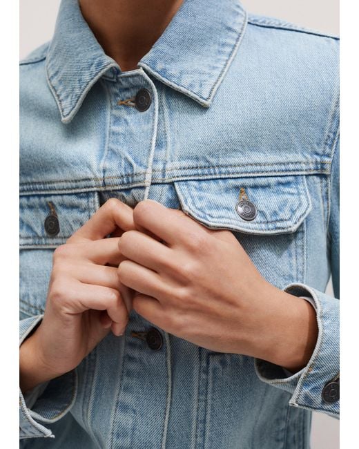 ME+EM Blue Shrunken Denim Jacket